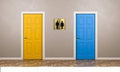 Gold Acrylic Men & Women Washroom Sign, Self-Adhesive