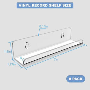 7-Inch Acrylic Vinyl Record Wall Shelves, 8-Pack – Yosham
