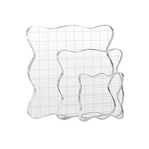 Clear Acrylic Stamp Blocks with Grid, 3-Piece Set – Yosham