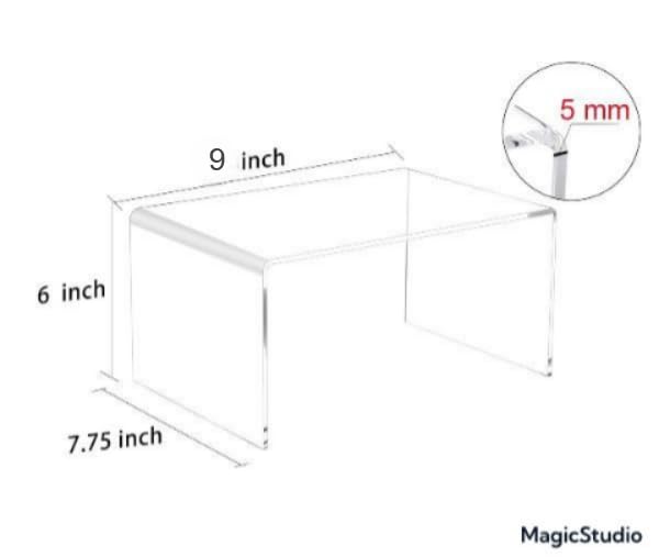 Extra Large Clear Acrylic Display Risers, 9 in, 5 mm Thick, Pack of 2 – view 3