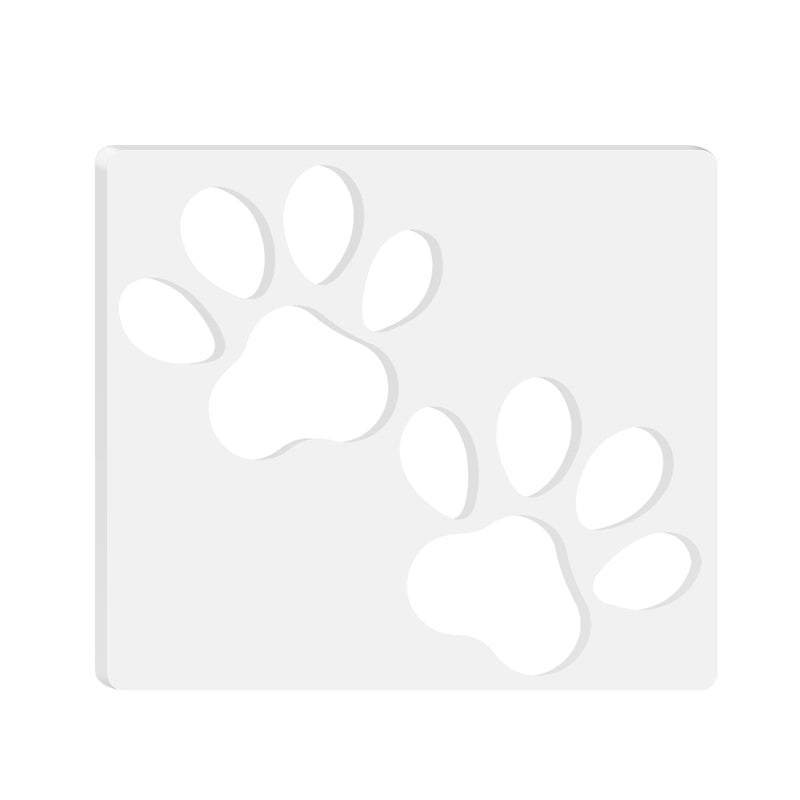 BETAGT Double Paw Print Template, Router Templates for Woodworking, 6.69x5.9 Inch Acrylic Router Inlay Templates, Clear Router Decorative Template Jig Woodworking Tool
