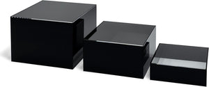 Glossy Black Acrylic Cube Risers, Set of 3 – Yosham