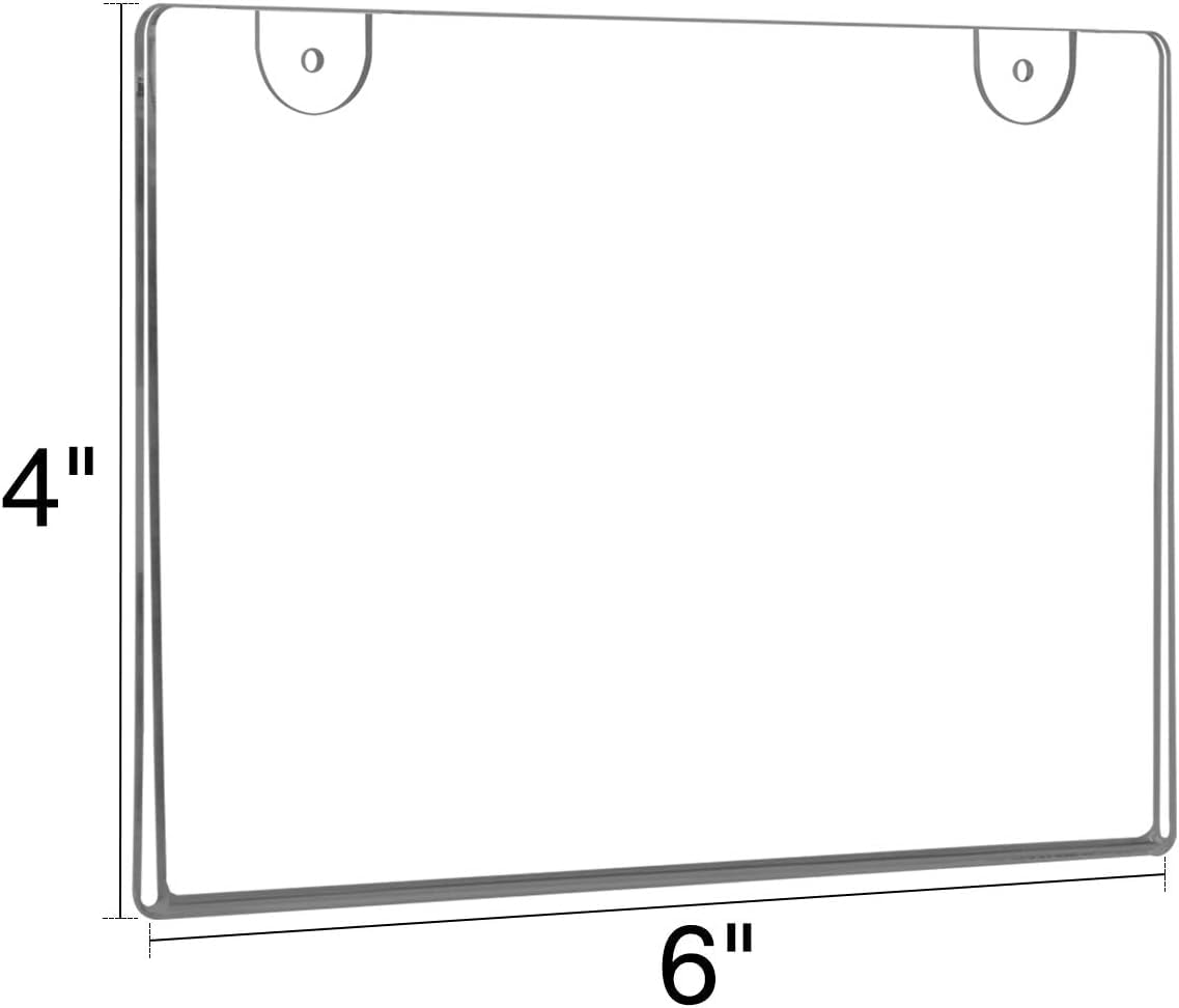 Clear Acrylic Wall Sign Holders, 6 × 4 in Landscape, Hanging, Pack of 6 – view 2