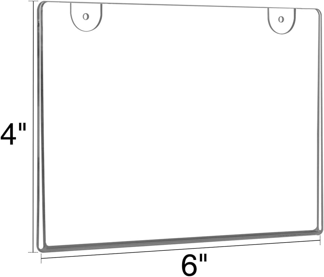 Clear Acrylic Wall Sign Holders, 6 × 4 in Landscape, Hanging, Pack of 6 – view 2
