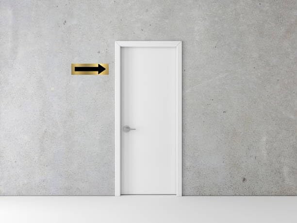 Gold Acrylic Direction Arrow Sign, Self-Adhesive