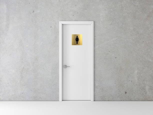 Gold Acrylic Women & Men Washroom Sign, Self-Adhesive, Set of 2 – view 5