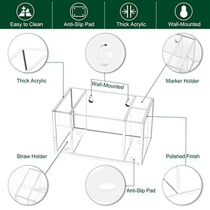 Acrylic Cup Holder & Dispenser with Marker Slots – Yosham
