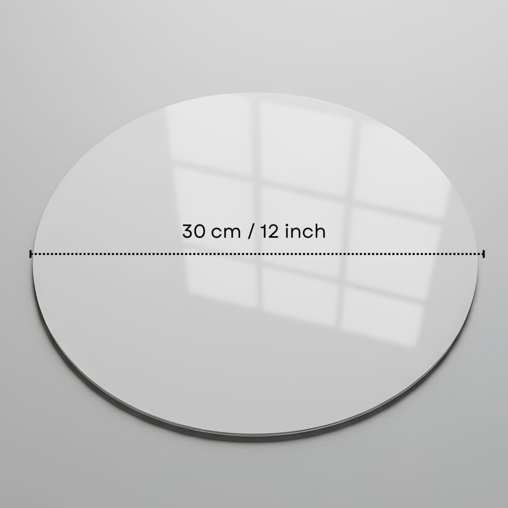 Reflective Acrylic Product Photo Boards, Round 12 in (30 cm), Black & White, Pack of 2 – view 3