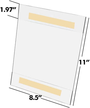 Duveesha Acrylic Sign Holder 11 x 8.5 Wall Mount, Wall Mount Sign Holders, Clear Acrylic Frame with 3M Tape Adhesive, Plastic Wall Sign Holder for Office, Home, Restaurant-Pack of 8