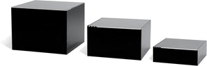 Glossy Black Acrylic Cube Risers, Set of 3 – Yosham