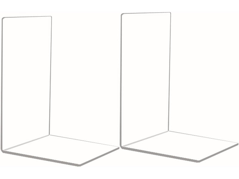 Clear Acrylic Book Ends for Shelf & Desk, 2 Pc – Yosham