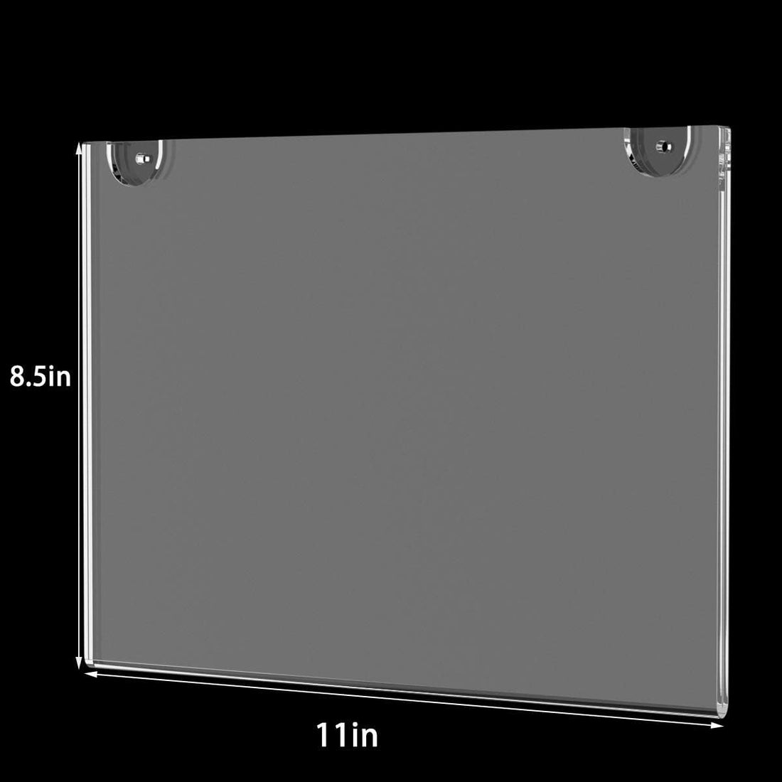 Clear Acrylic Wall Sign Holders, 11 × 8.5 in Landscape, Hanging, Pack of 3 – view 3