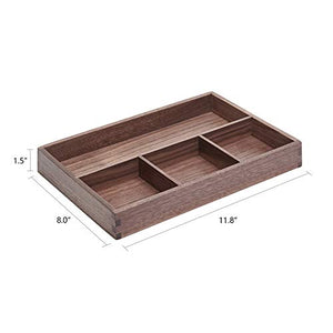 Black Walnut Wood Desk & Drawer Organizer Tray – Yosham