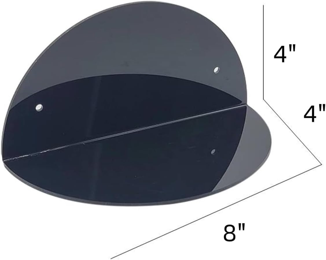 Black Acrylic Round Floating Wall Shelves, Pack of 2 – view 2