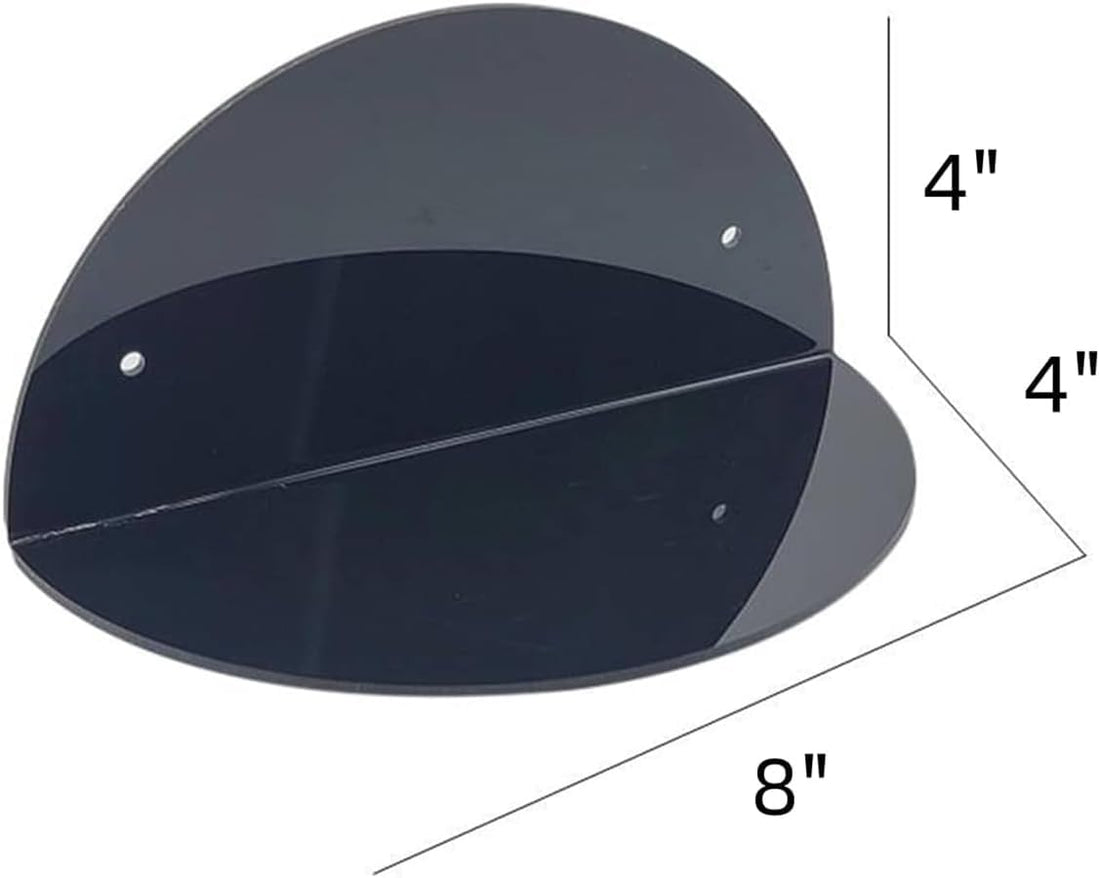 Black Acrylic Round Floating Wall Shelves, Pack of 2 – view 2