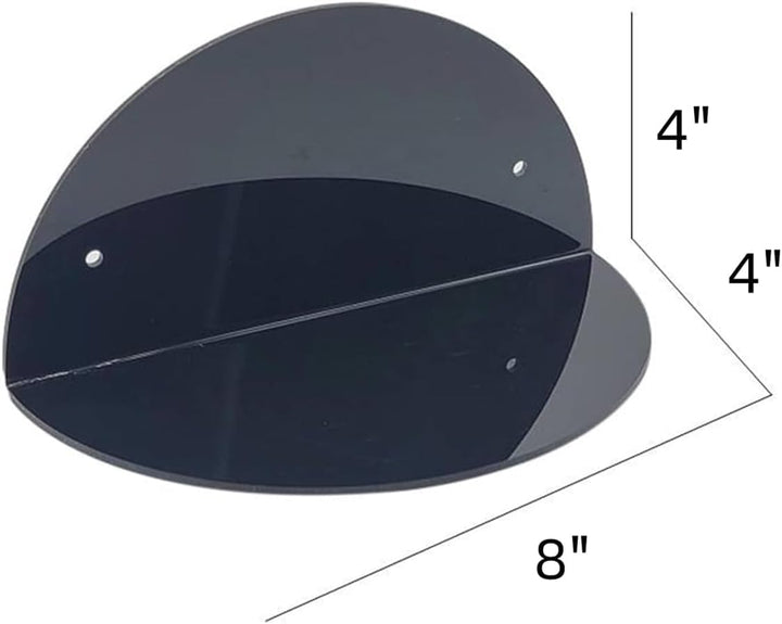 Black Acrylic Round Floating Wall Shelves, Pack of 2 – view 2