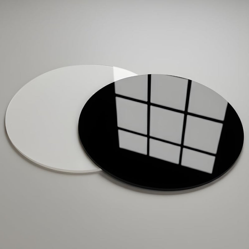 Reflective Acrylic Photo Riser, Round, B&W – Yosham