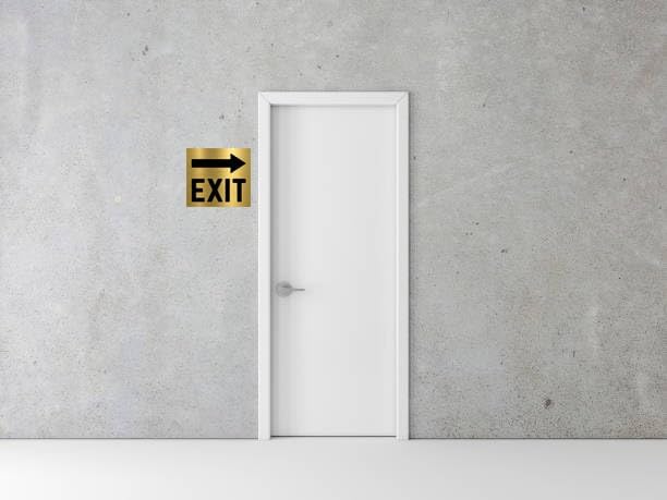 Gold Acrylic Exit Sign, Self-Adhesive – view 7