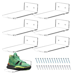 Acrylic Floating Shoe Display Wall Shelves, 6-Pack – Yosham
