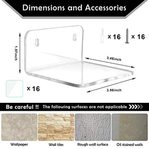 Mini Acrylic Floating Wall Shelves, 8-Pack – Yosham
