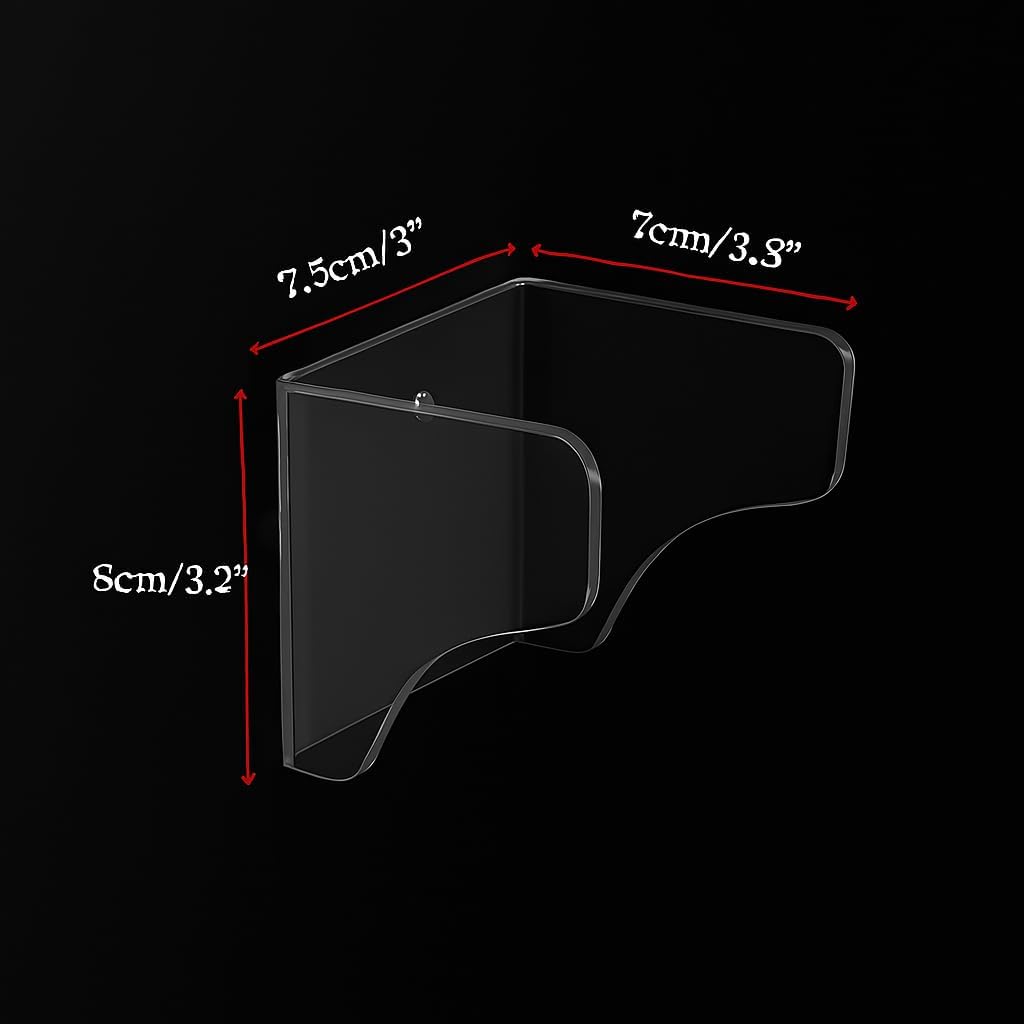 Acrylic Guitar Wall Mount Hanger, 5mm — Black — Clear – view 2