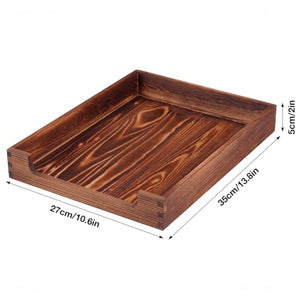 Wooden Pine Letter Tray, Stackable Desktop Organizer