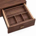 Black Walnut Wood Desk & Drawer Organizer Tray, 4 Sections