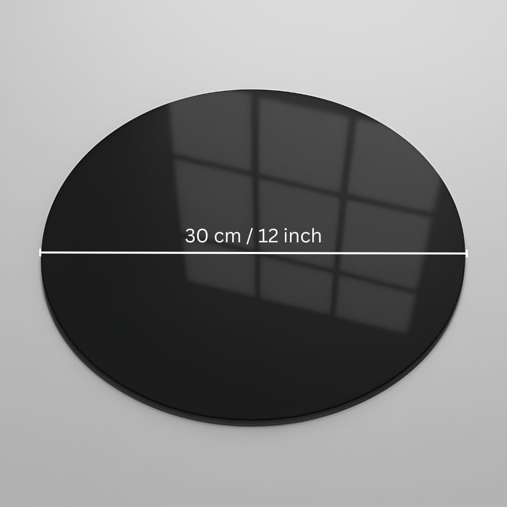 Reflective Acrylic Product Photo Boards, Round 12 in (30 cm), Black & White, Pack of 2 – view 4
