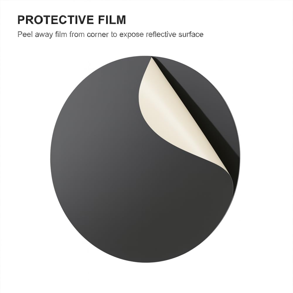 Reflective Acrylic Product Photo Boards, Round 12 in (30 cm), Black & White, Pack of 2 – view 7