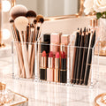 Clear Acrylic Pen Holder, 3 Equal Compartments — PENCIL-HOLDER-D4