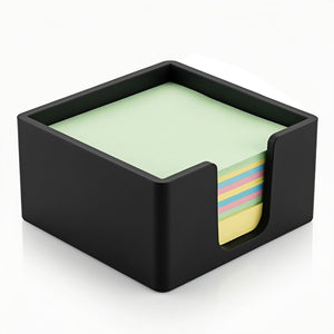 Premium Sticky Note Holder for Desk – Elegant 3x3 Inch Memo Pad Dispenser | Modern Minimalist Post-it Organizer | Durable & Compact Desktop Storage for Office, Home & Study | Matte Black Finish