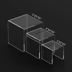 Square Acrylic 3-Tier Display Risers, 6 Pcs – Yosham