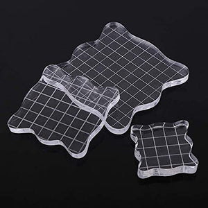 Clear Acrylic Stamp Blocks with Grid, 3-Piece Set – Yosham