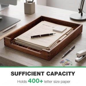 Wooden Pine Letter Tray, Stackable Desktop Organizer