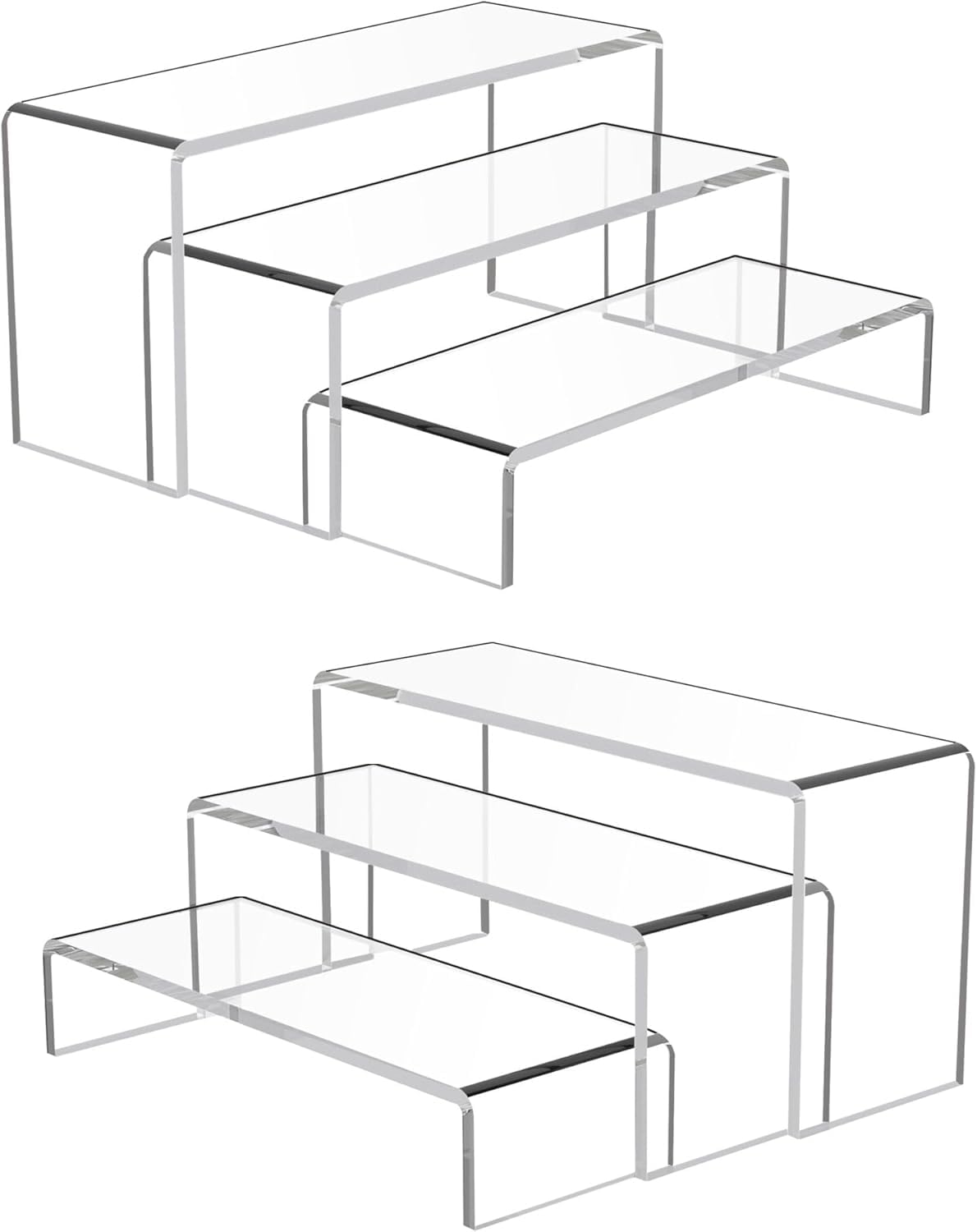 Clear Acrylic Display Risers Set, 3 Sizes – Yosham