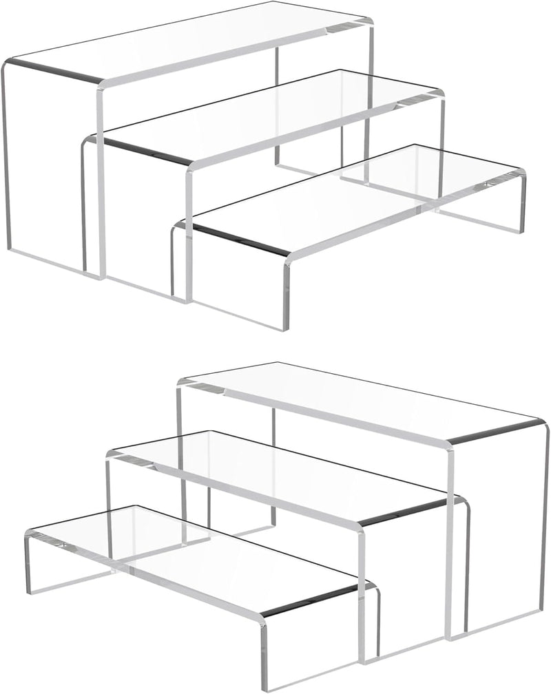 Clear Acrylic Display Risers Set, 3 Sizes – Yosham