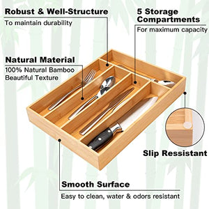 Expandable Cutlery Drawer Organizer, 2 Compartments – Yosham