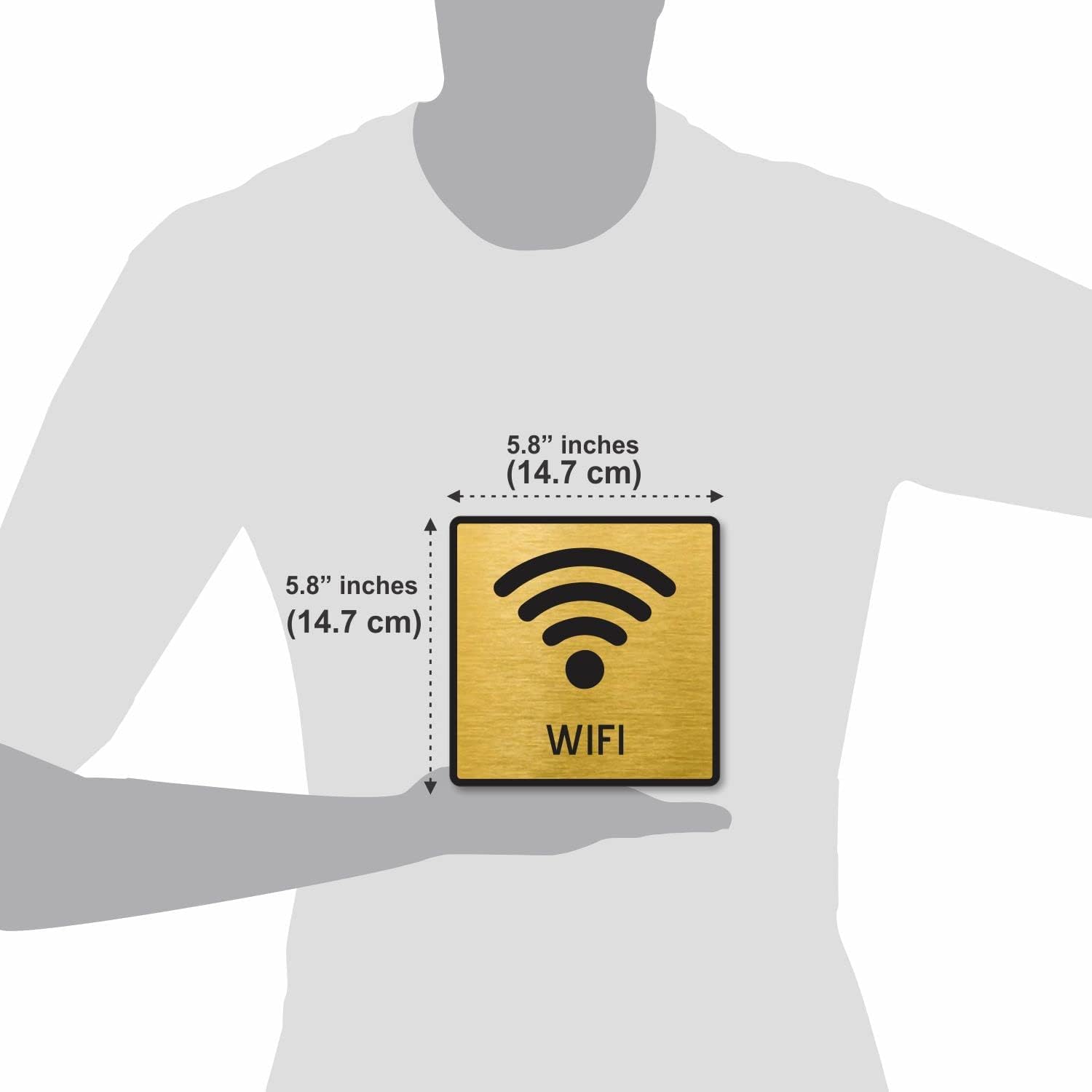 Gold Acrylic Wi-Fi Sign, Self-Adhesive – view 3