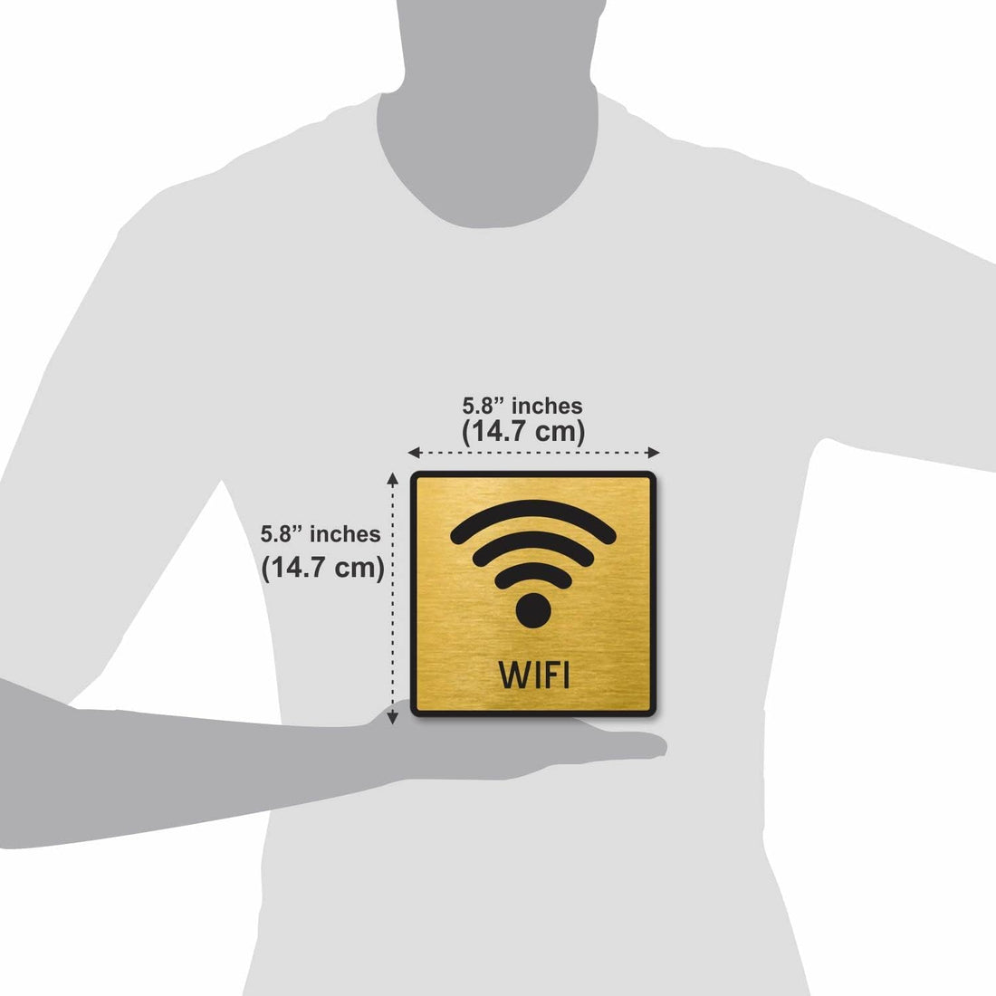 Gold Acrylic Wi-Fi Sign, Self-Adhesive – view 3