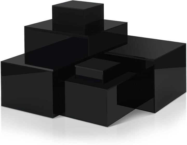Black Acrylic Nesting Buffet Risers, 6 Sizes, Set of 6 – view 2