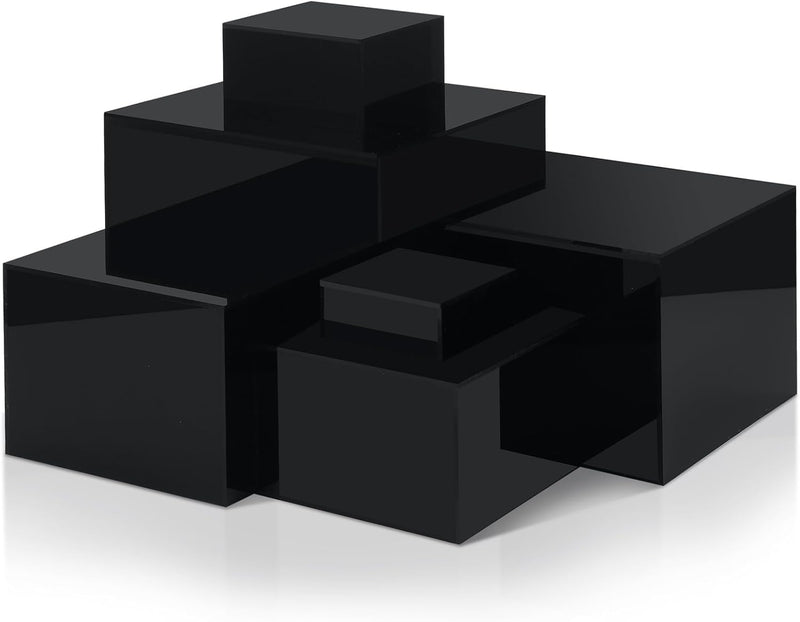 Black Acrylic Display Risers, 6-Pc Cube Set 3-8" – Yosham