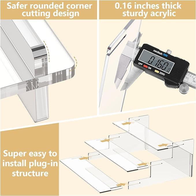 Clear Acrylic 3-Tier Display Shelf, Large – view 8