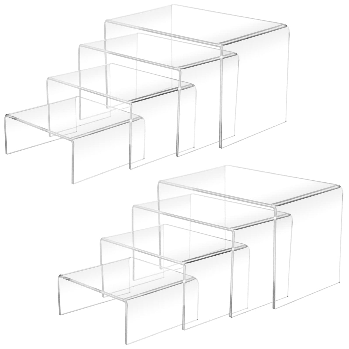 Acrylic Display Risers, 8 Pcs 4 Sizes – Yosham