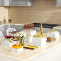 White Acrylic Nesting Buffet Risers, 6 Sizes, Set of 6