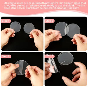 Clear Acrylic Round Blanks for Crafts, 50-Pack – Yosham