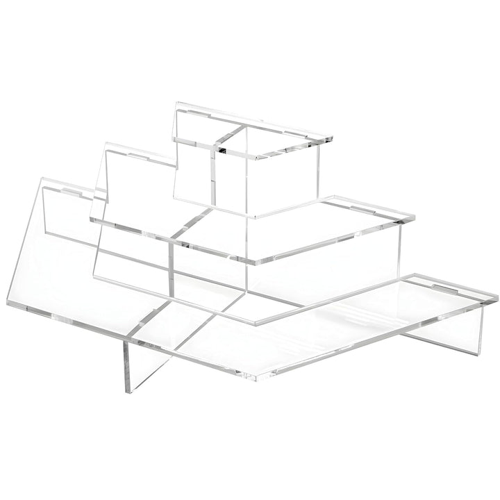 Clear Acrylic Half-Hexagon 3-Tier Display Riser, Large – view 2