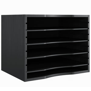 5-Tier Bamboo Desktop File & Mail Organizer – Yosham