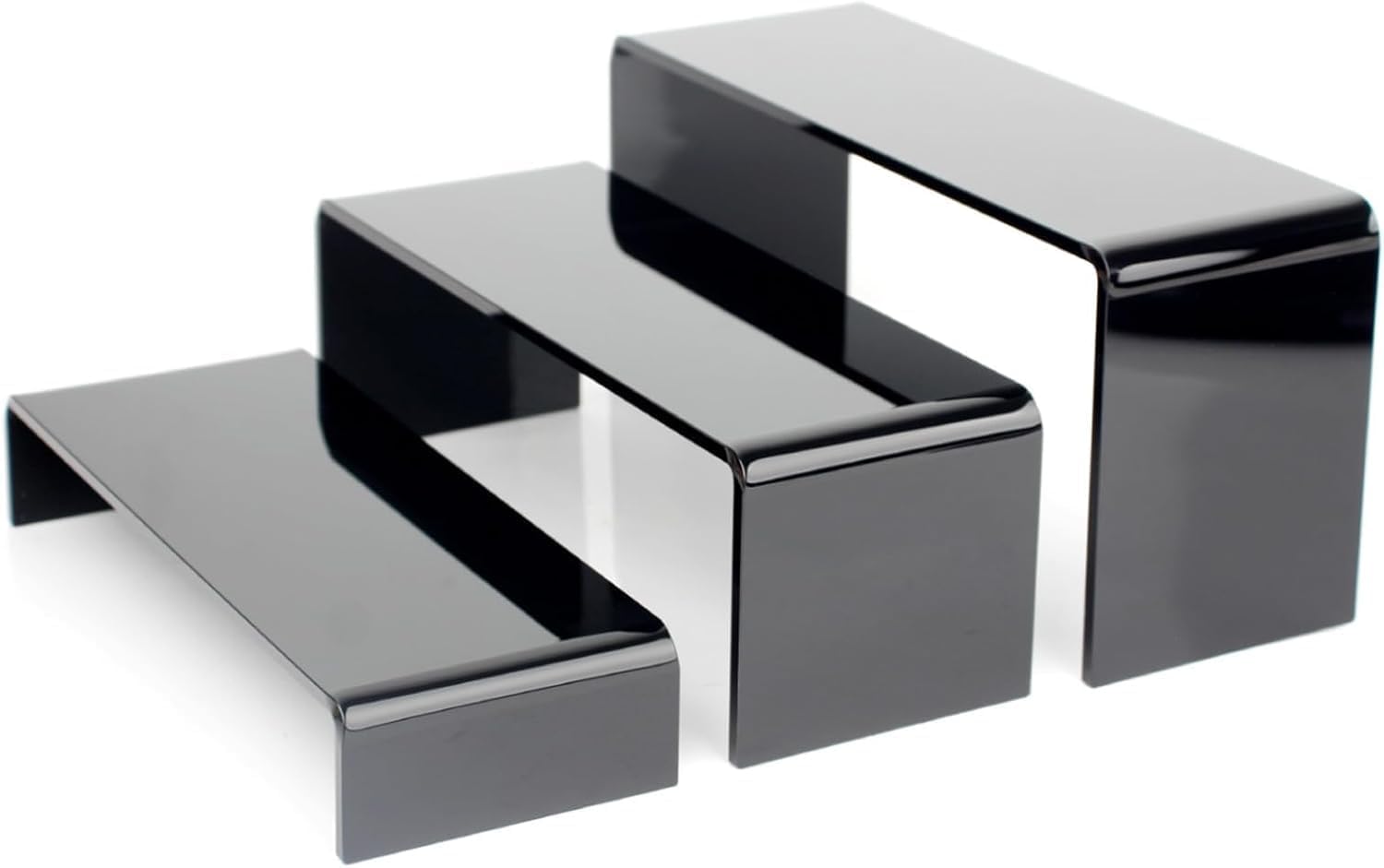 Black Acrylic Display Riser Stands, Set of 3 – Yosham