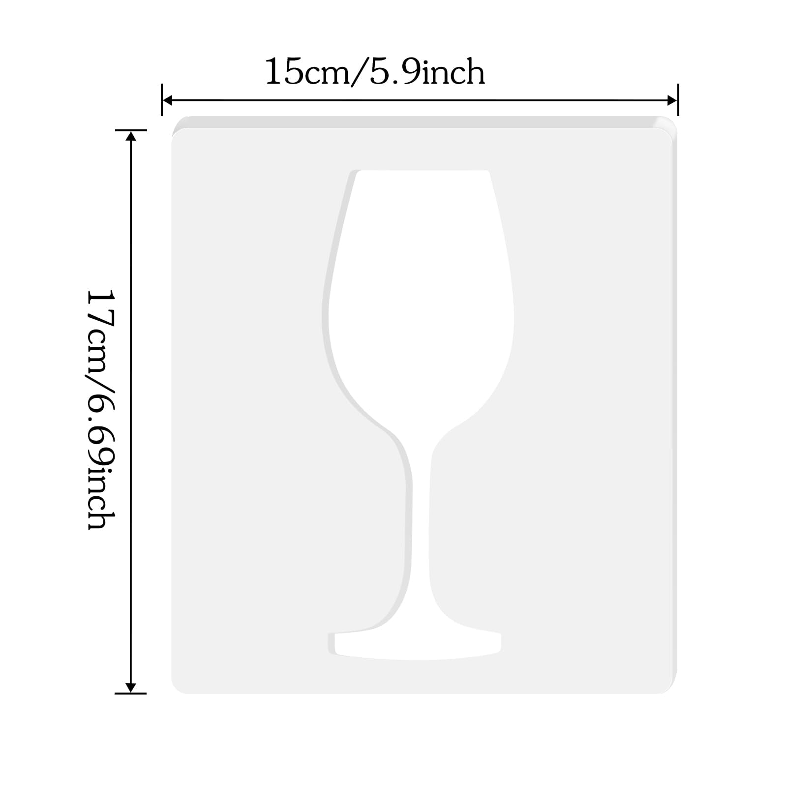 Wine Glass Acrylic Router Inlay Template – view 2