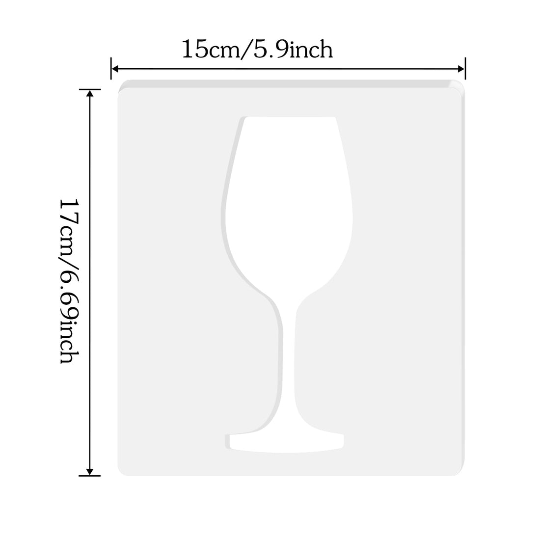 Wine Glass Acrylic Router Inlay Template – view 2